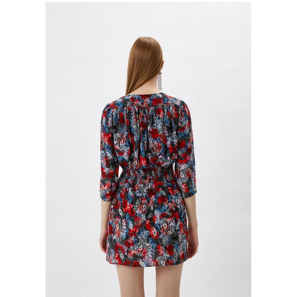 The Kooples Paisley Flowers Mini Wrap Dress 100% Viscose US Large /FR 3 NWT $395 - Picture 2 of 9